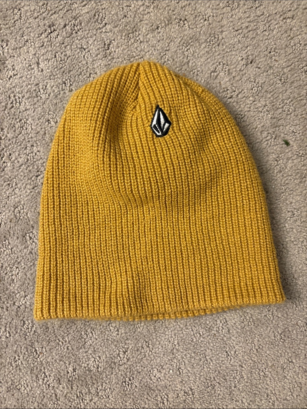 Volcom Golden Yellow Ribbed Knit Beanie